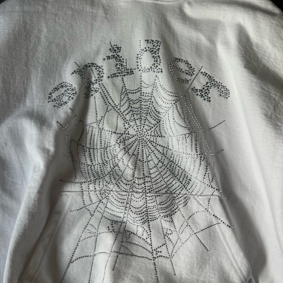 Sp5der Worldwide OG Rhinestone Logo Hoodie - Picture 5 of 5